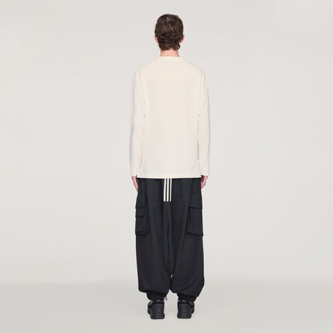 adidas Y-3 Logo Long Sleeve Tee Chalk White