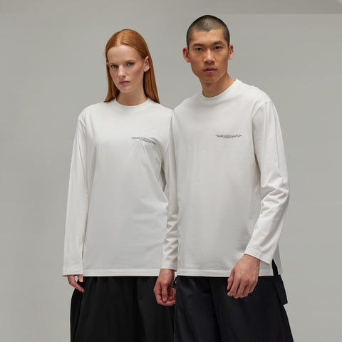 adidas Y-3 Logo Long Sleeve Tee Core White