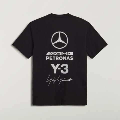 adidas Y-3 x Mercedes-AMG Petronas F1 Team Logo Stack Short Sleeve Tee Black