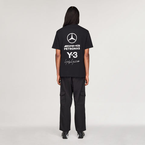 adidas Y-3 x Mercedes-AMG Petronas F1 Team Logo Stack Short Sleeve Tee Black