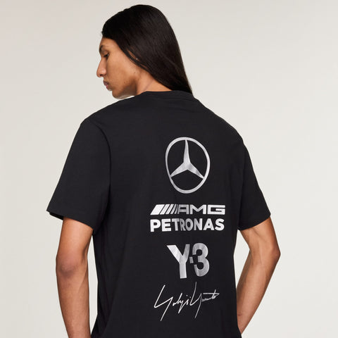 adidas Y-3 x Mercedes-AMG Petronas F1 Team Logo Stack Short Sleeve Tee Black