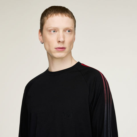 adidas Y-3 Oversized Gradient Stripes Long Sleeve T-Shirt Black