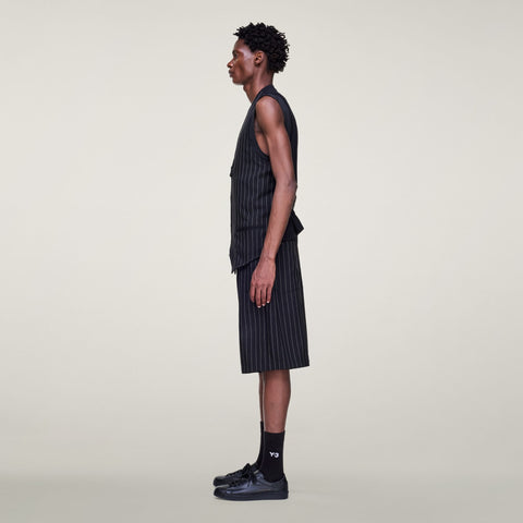 adidas Y-3 Sport Uniform Pinstripe Tailored Vest Black