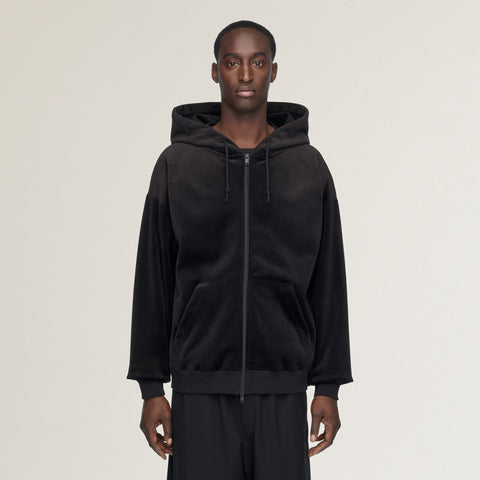 adidas Y-3 Velvet Corduroy Zipper Hoodie Black