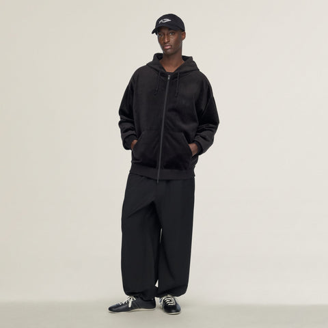 adidas Y-3 Velvet Corduroy Zipper Hoodie Black