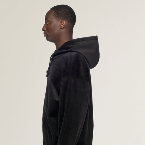 adidas Y-3 Velvet Corduroy Zipper Hoodie Black
