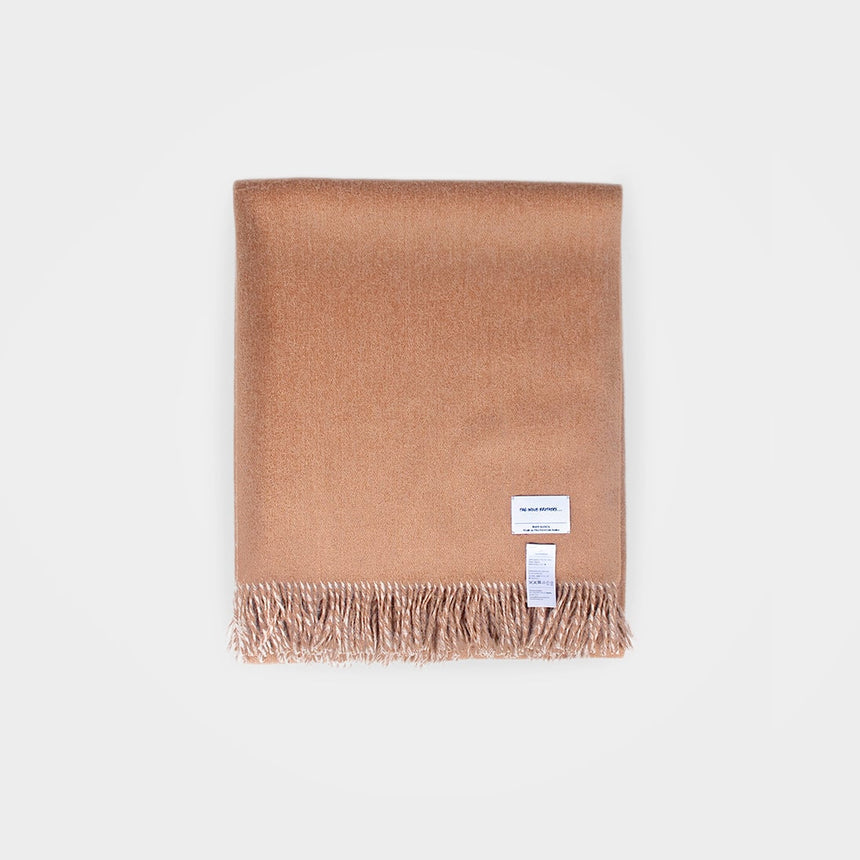 The Inoue Brothers Two-Colour Large Brushed Stole Brown / Beige