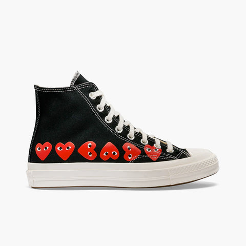 Comme des Garçons Play Converse Chuck Taylor High Top Multi Red Heart Black