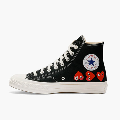 Comme des Garçons Play Converse Chuck Taylor High Top Multi Red Heart Black