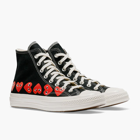 Comme des Garçons Play Converse Chuck Taylor High Top Multi Red Heart Black