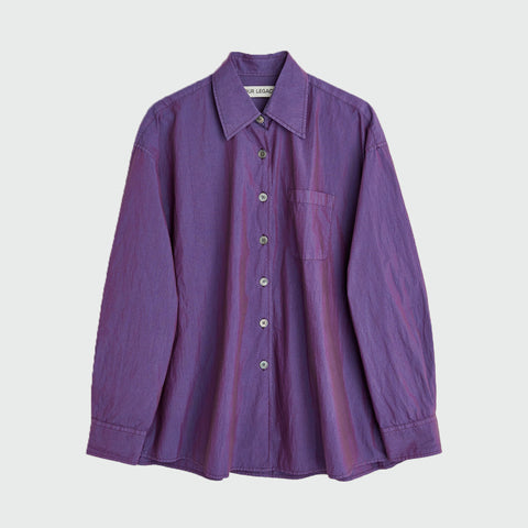 Our Legacy Borroved Shirt Blackcurrant Parachute Poplin