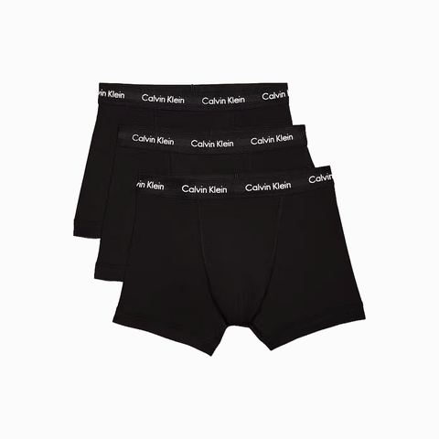 Calvin Klein 3 Pack Trunks Cotton Stretch Black