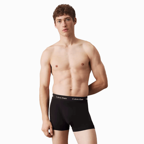 Calvin Klein 3 Pack Trunks Cotton Stretch Black