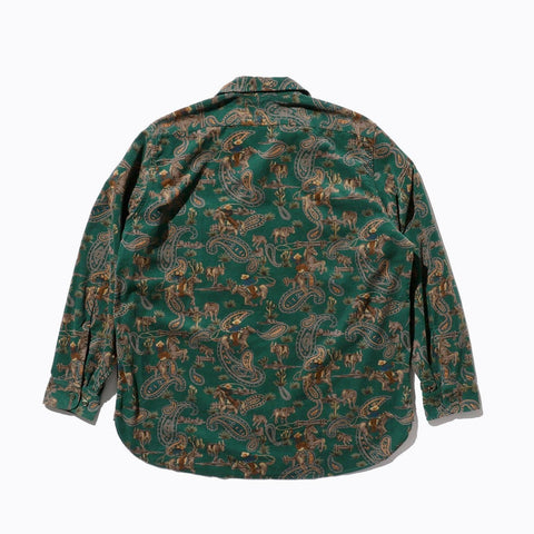 Beams Plus Work Classic Fit Cowboy Print Green