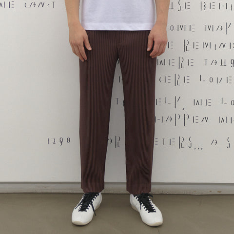 Homme Plissé Issey Miyake Color Pleats Trousers Edge Brown