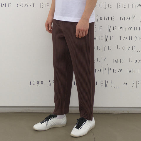 Homme Plissé Issey Miyake Color Pleats Trousers Edge Brown