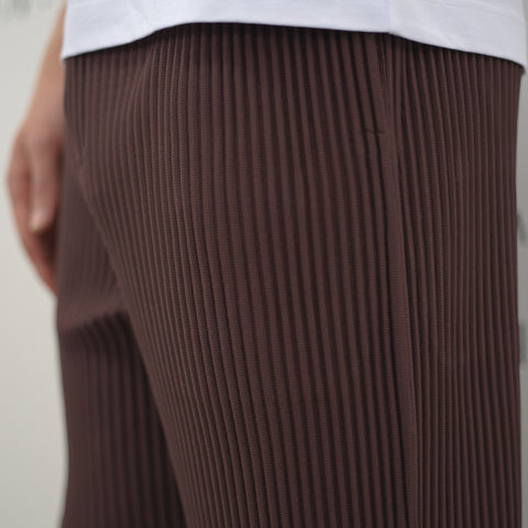 Homme Plissé Issey Miyake Color Pleats Trousers Edge Brown