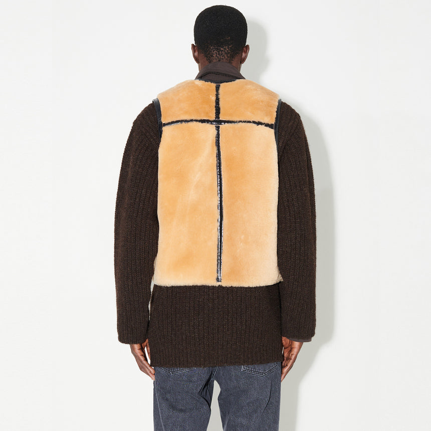 Our Legacy Reversible Shearling Vest Black / Brown