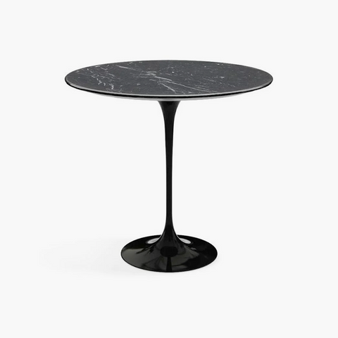 Mozaik Knoll Saarinen Oval Side Table Marquina Marble / Black