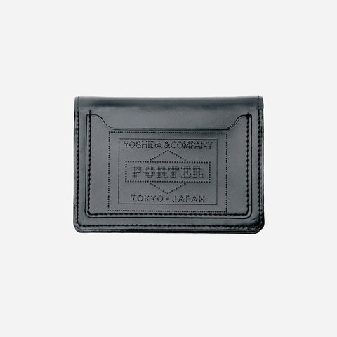 Porter-Yoshida & Co. PS Glass Leather Vertical Card Case Black