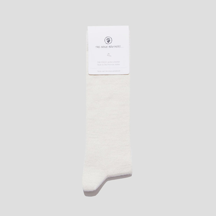 The Inoue Brothers Up-Cycled Alpaca Blend Dress Socks White