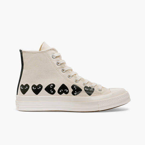 Comme des Garçons Play Converse Chuck Taylor High Top Multi Black Heart White