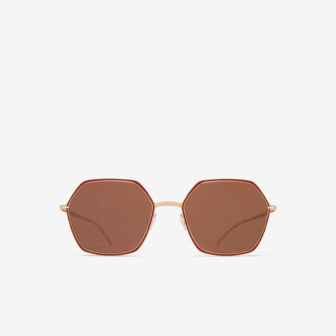 Mykita Tilla Champagne Gold Cranberry Brown Solid