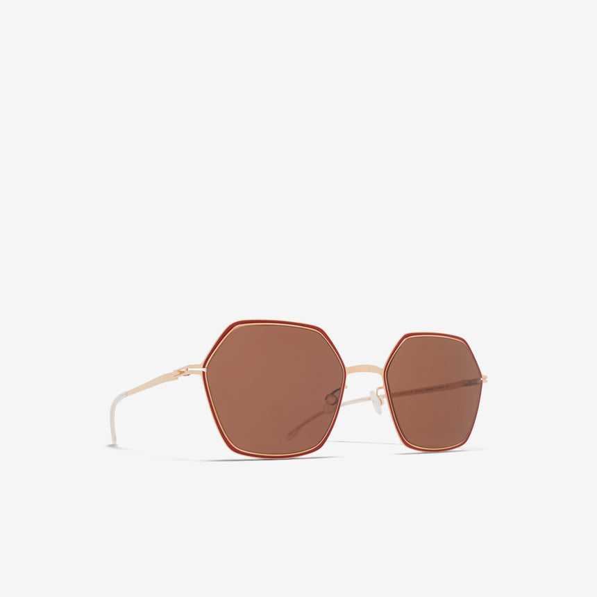 Mykita Tilla Champagne Gold Cranberry Brown Solid