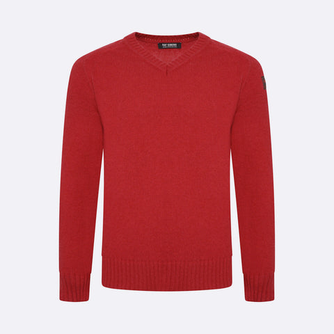 Raf Simons Hammer Sleeve Wool Sweater Red