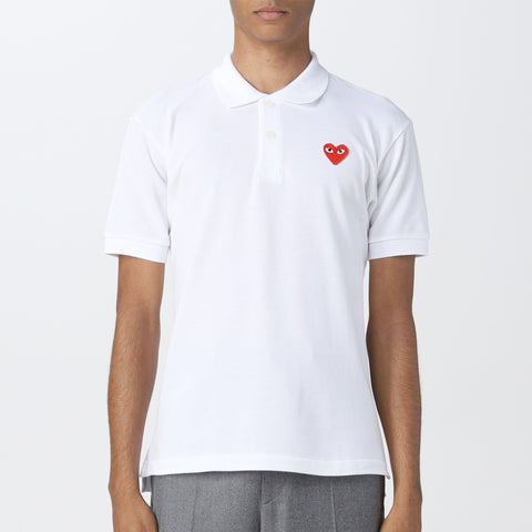 Comme des Garçons PLAY Polo T-Shirt White