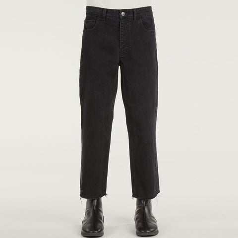 Raf Simons Cropped Denim Pants With Zipped Pocket Black