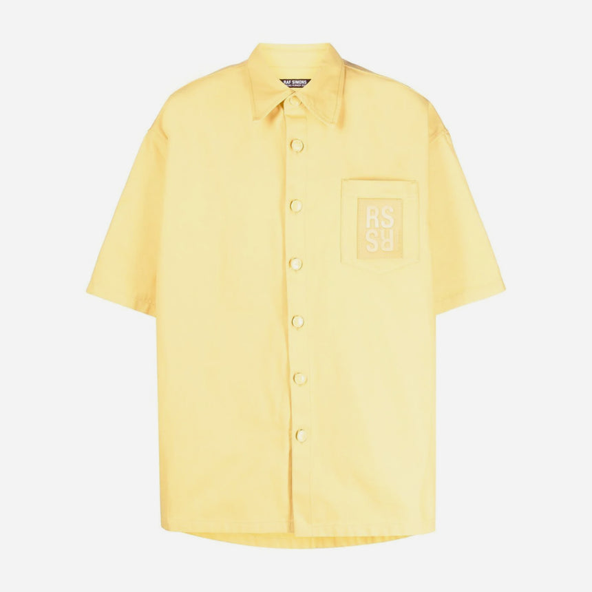 Raf Simons Oversized Short Sleeved Denim Shirt Yellow