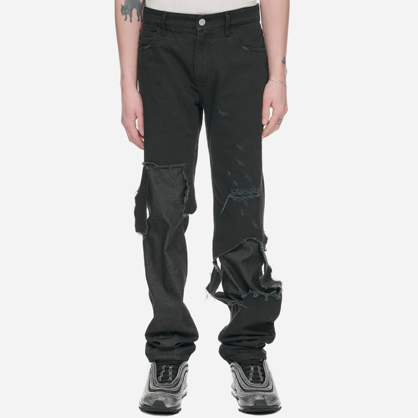 Raf Simons Cropped Denim Pants With Zipped Pocket Black