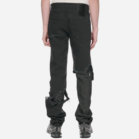 Raf Simons Destroyed Double Denim Jeans Black