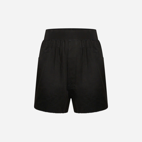 Raf Simons Wide Denim Short With Elastic Black