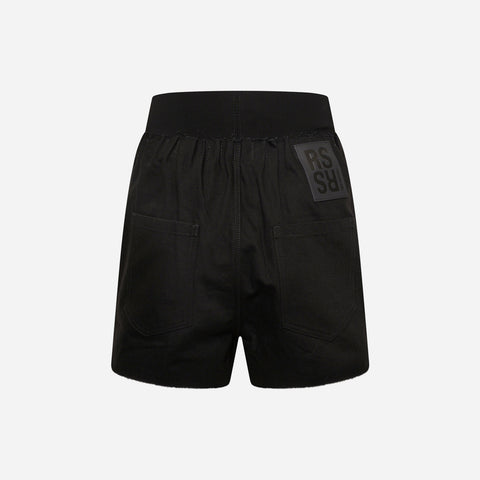 Raf Simons Wide Denim Short With Elastic Black