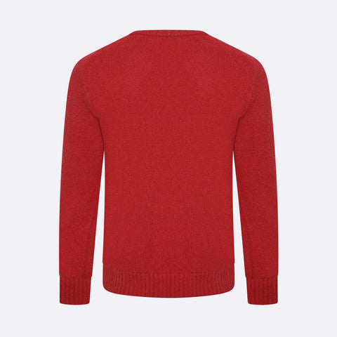 Raf Simons Hammer Sleeve Wool Sweater Red