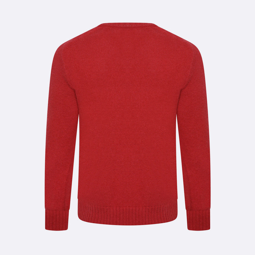 Raf Simons Hammer Sleeve Wool Sweater Red