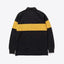 Beams Plus Pique Panel Stripe Long Sleeve Polo Black