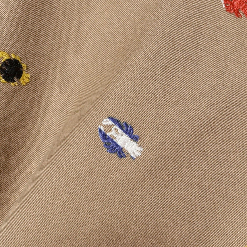 Beams Plus Cotton Inkjet Mapping Embroidery Boat Jacket Khaki