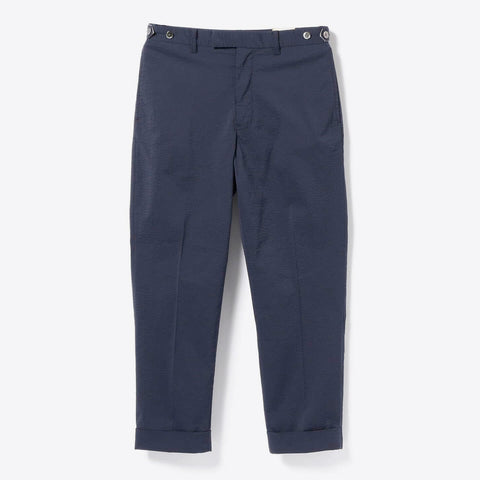 Beams Plus Coolmax Seersucker Ivy Trousers Navy Solid