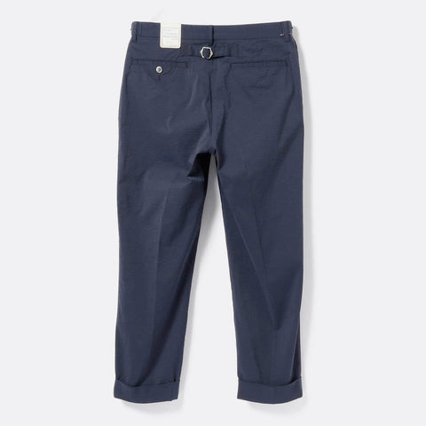 Beams Plus Coolmax Seersucker Ivy Trousers Navy Solid