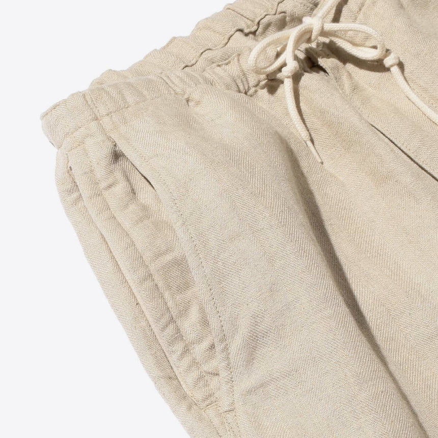 Beams Plus Linen Herringbone Military Easy Pants Natural