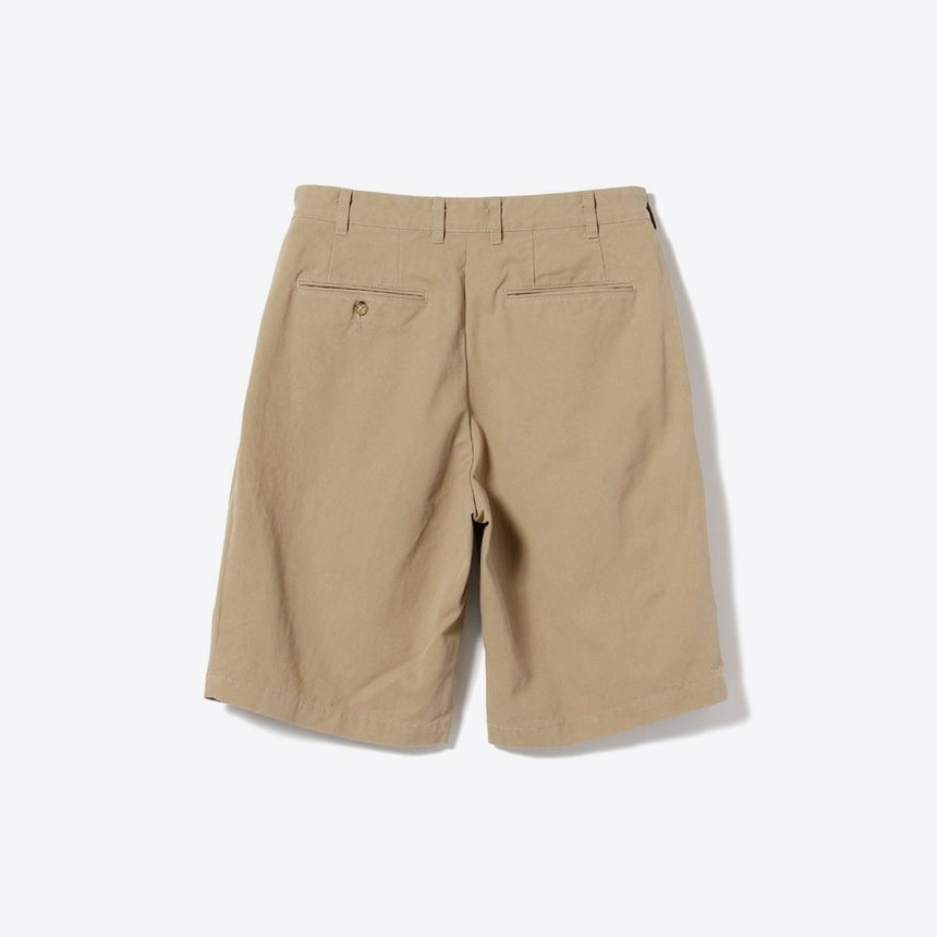 Beams Plus 2 pleat Waist Point Twill Shorts Khaki – 1290SQM