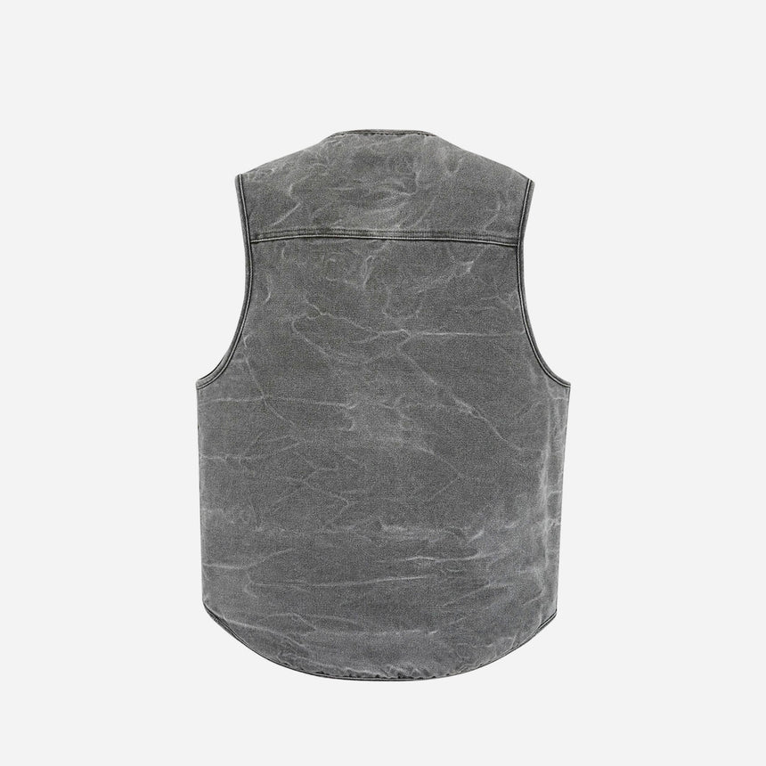 Acne Studios Cotton Canvas Vest Jacket Carbon Grey