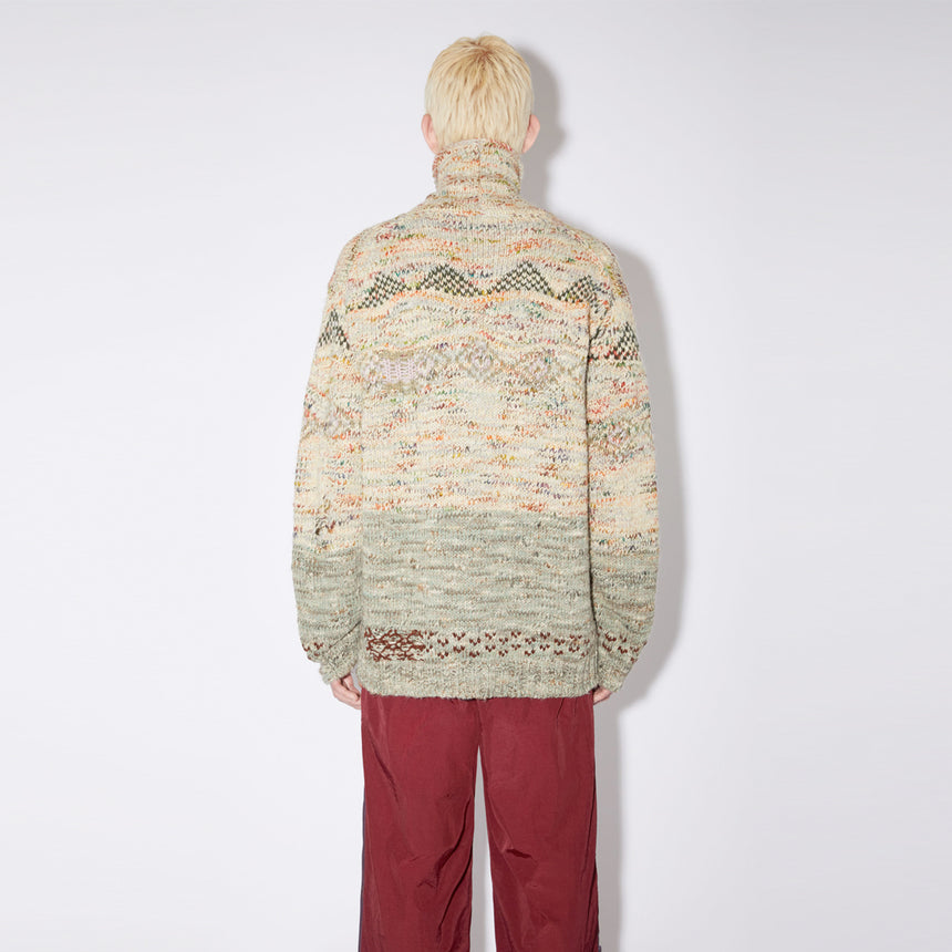 Acne Studios Roll-Up Deconstructed Wool Jumper Sand Beige