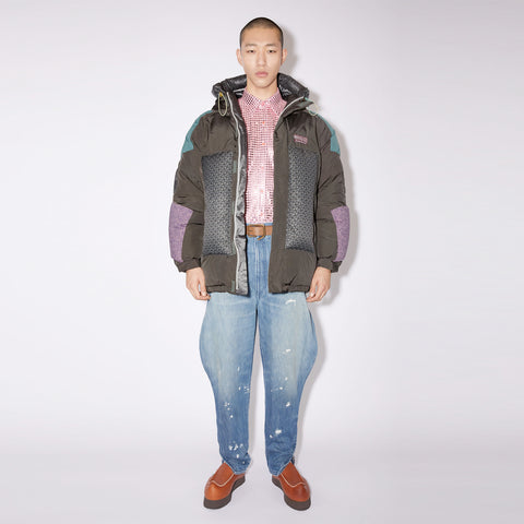 Acne Studios Hooded Ripstop Puffer Jacket Dark Khaki / Multi