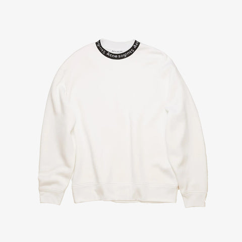 Acne Studios Fulton Logo Rib Sweatshirts Optic White