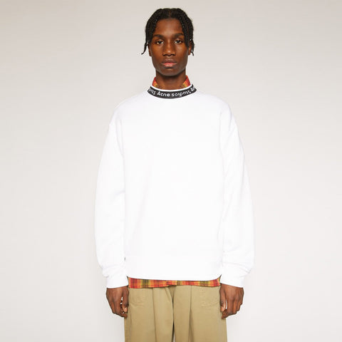 Acne Studios Fulton Logo Rib Sweatshirts Optic White