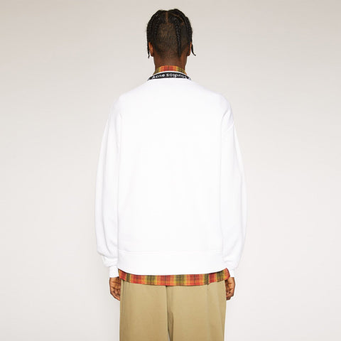 Acne Studios Fulton Logo Rib Sweatshirts Optic White